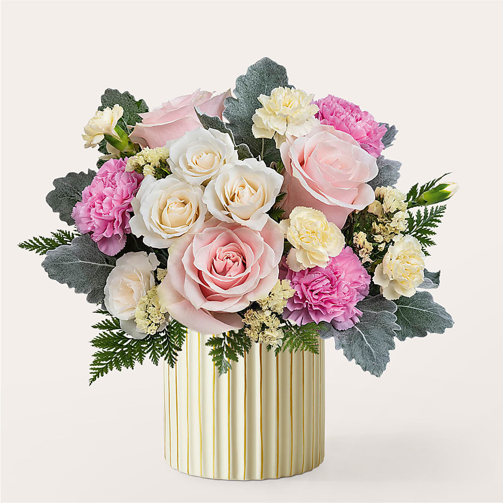 Blissful Moments Bouquet with Ivory Vase – Overnightflowerdelivery.com, Tontitown AR