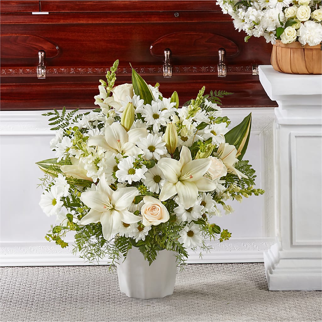 Thoughts of Tranquility Floor Basket – Overnightflowerdelivery.com, Tontitown AR