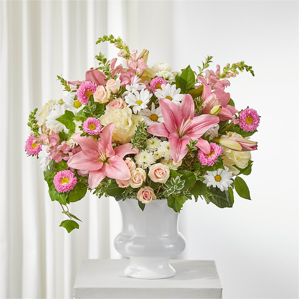 Empathetic Blooms Urn Arrangement – Overnightflowerdelivery.com, Tontitown AR
