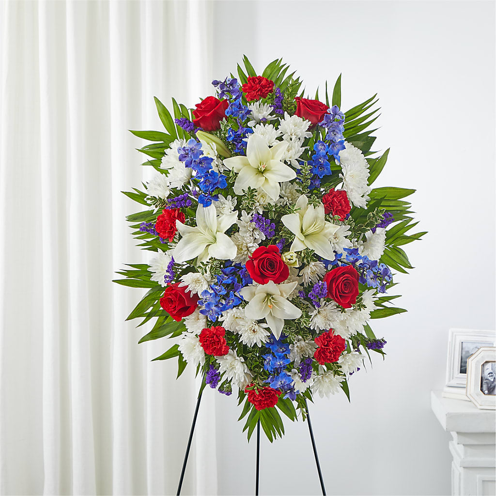 Cherished Service Standing Spray – Overnightflowerdelivery.com, Tontitown AR