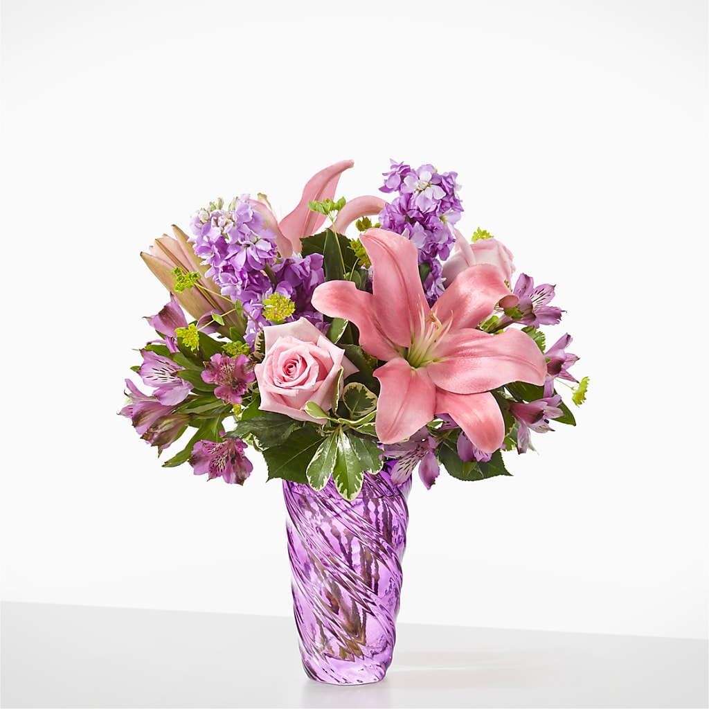 Precious Petals Bouquet with Luxe Swirl Vase – Overnightflowerdelivery.com, Tontitown AR