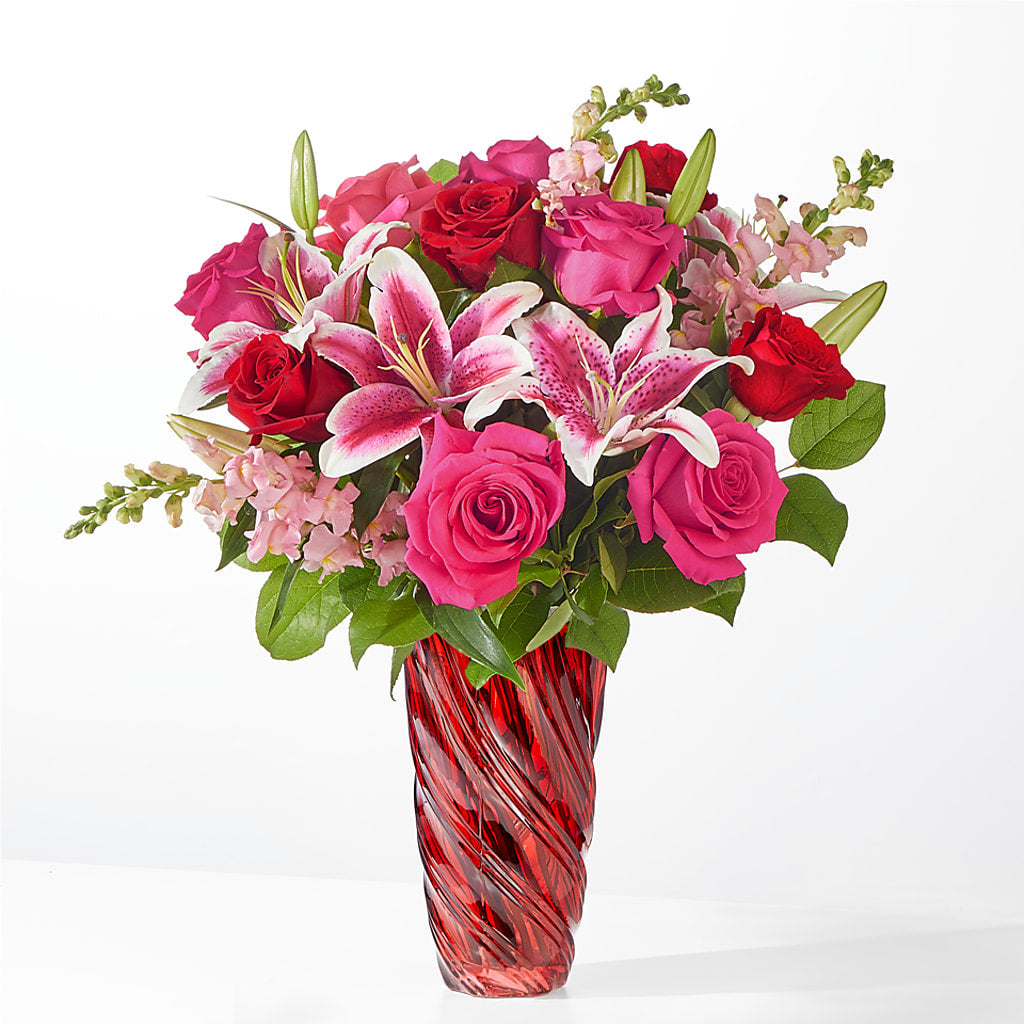 Always You Bouquet with Luxe Swirl Vase – Overnightflowerdelivery.com, Tontitown AR