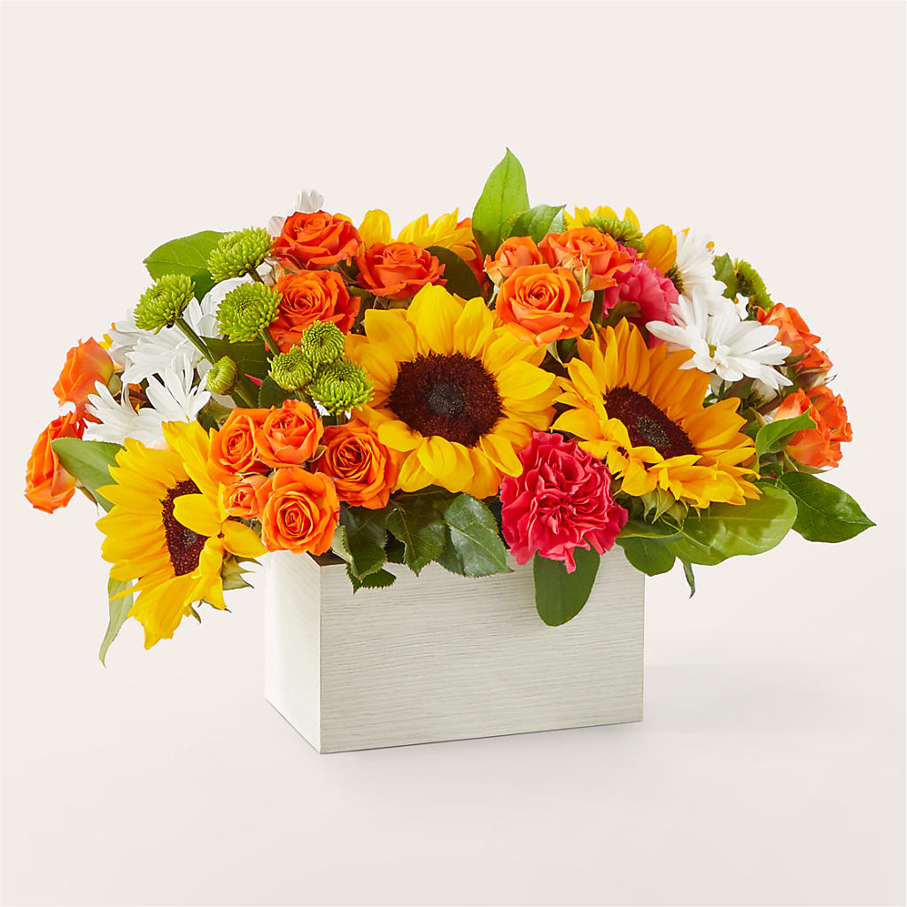 Sun-drenched Blooms Box Bouquet –  Overnightflowerdelivery.com, Tontitown AR