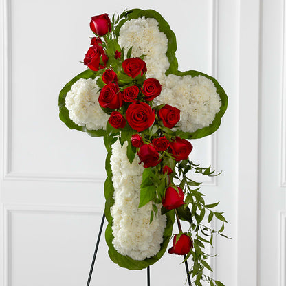 Floral Cross Easel –  Overnightflowerdelivery.com, Tontitown AR