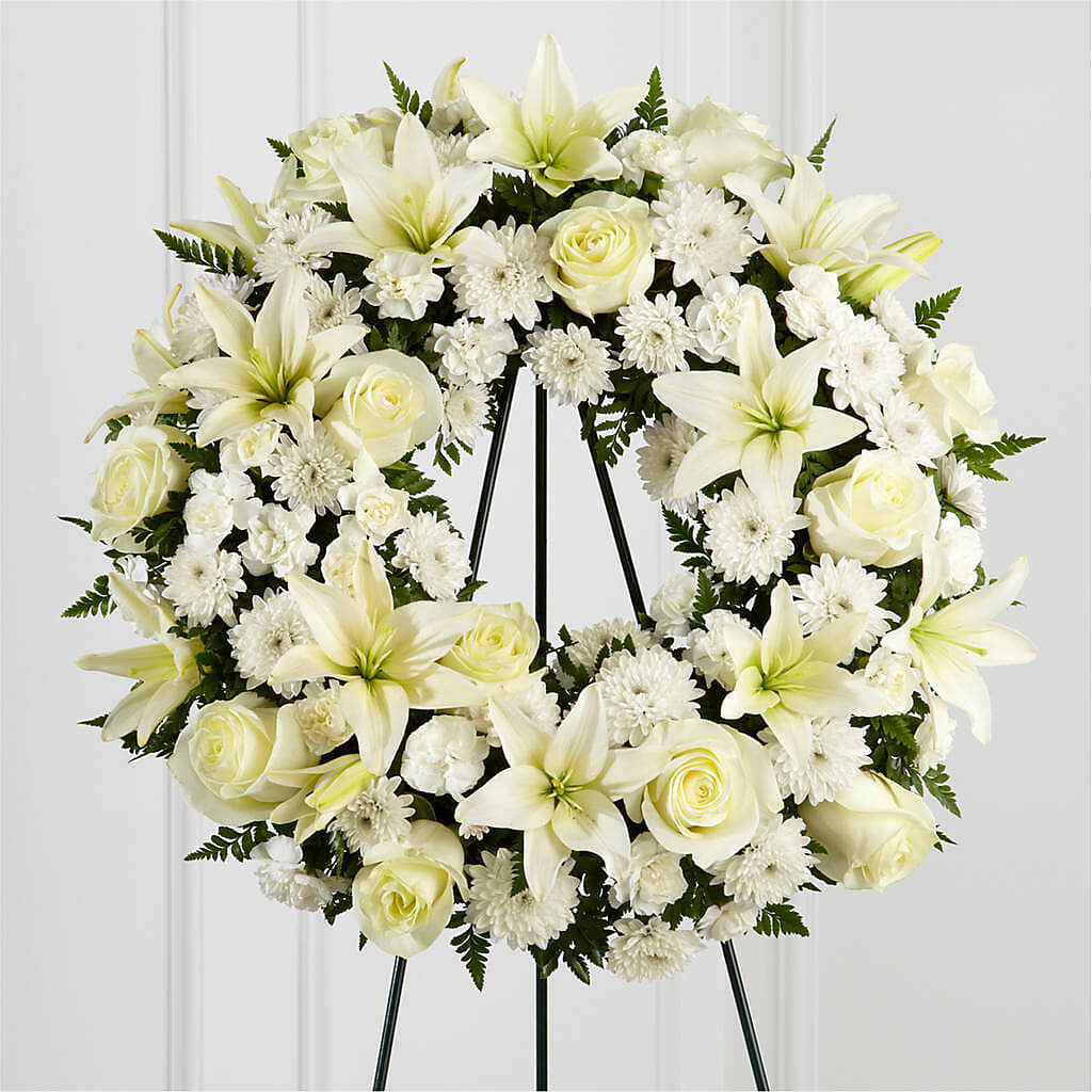Treasured Tribute Wreath –  Overnightflowerdelivery.com, Tontitown AR