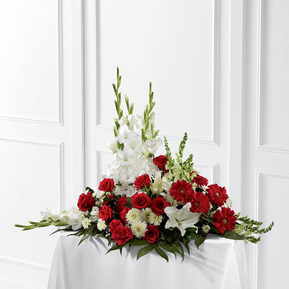 Crimson & White Arrangement –  Overnightflowerdelivery.com, Tontitown AR