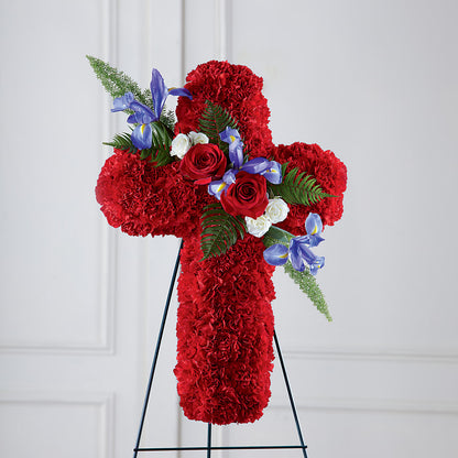 Faithful Hero Floral Cross –  Overnightflowerdelivery.com, Tontitown AR