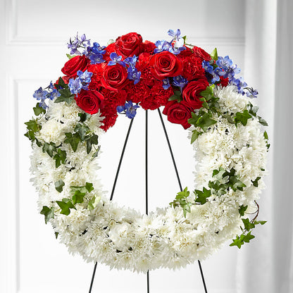 Patriotic Passion Wreath –  Overnightflowerdelivery.com, Tontitown AR