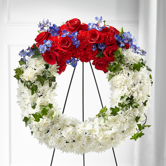 Patriotic Passion Wreath –  Overnightflowerdelivery.com, Tontitown AR