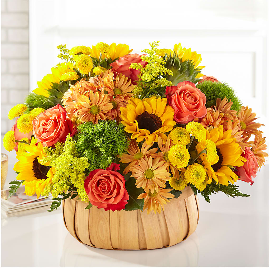 Harvest Sunflower Basket –  Overnightflowerdelivery.com, Tontitown AR