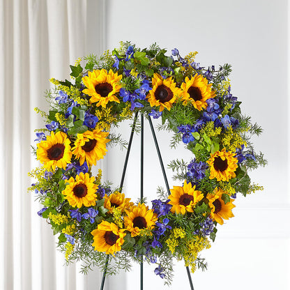 Bright Rays Wreath –  Overnightflowerdelivery.com, Tontitown AR