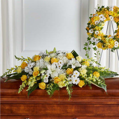 Golden Harmony Casket Spray –  Overnightflowerdelivery.com, Tontitown AR