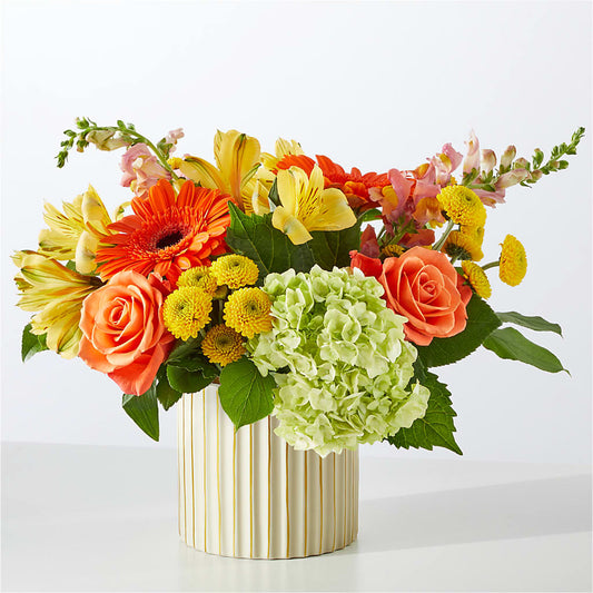 Autumn Sunshine Bouquet with Ivory Vase –  Overnightflowerdelivery.com, Tontitown AR