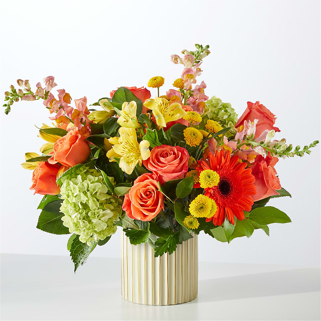 Autumn Sunshine Bouquet with Ivory Vase –  Overnightflowerdelivery.com, Tontitown AR