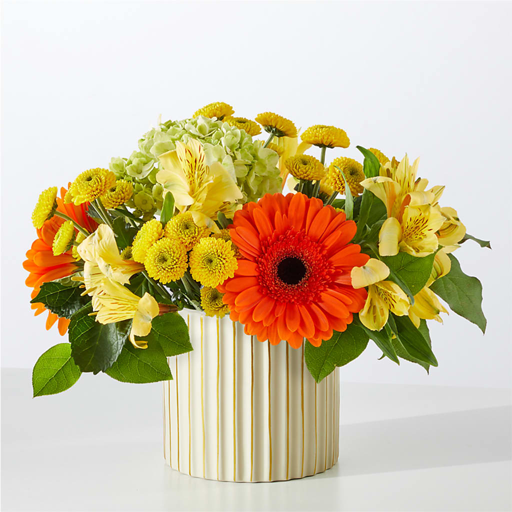 Autumn Sunshine Bouquet with Ivory Vase –  Overnightflowerdelivery.com, Tontitown AR