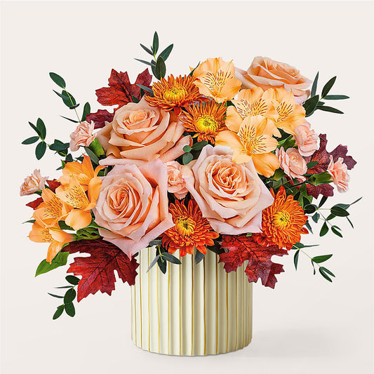 Spiced Latte Bouquet with Ivory Vase –  Overnightflowerdelivery.com, Tontitown AR