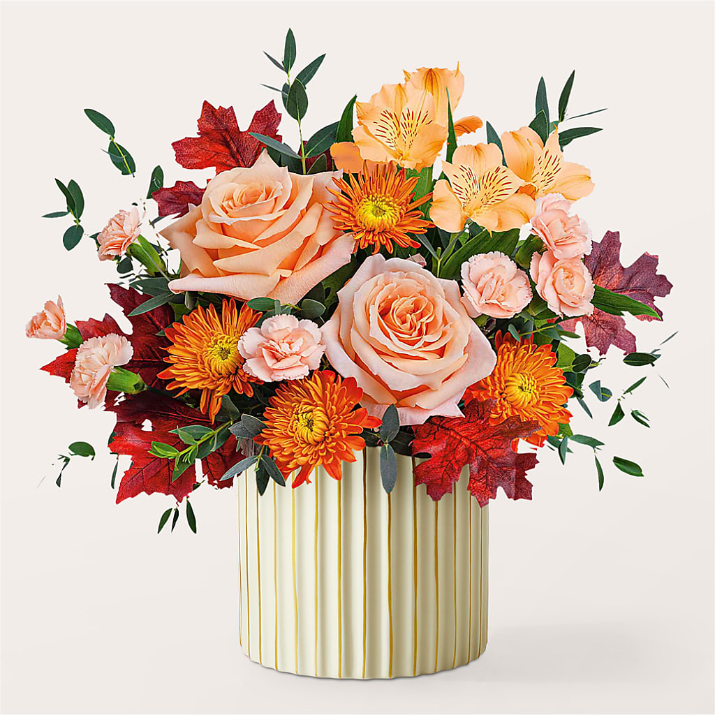 Spiced Latte Bouquet with Ivory Vase –  Overnightflowerdelivery.com, Tontitown AR