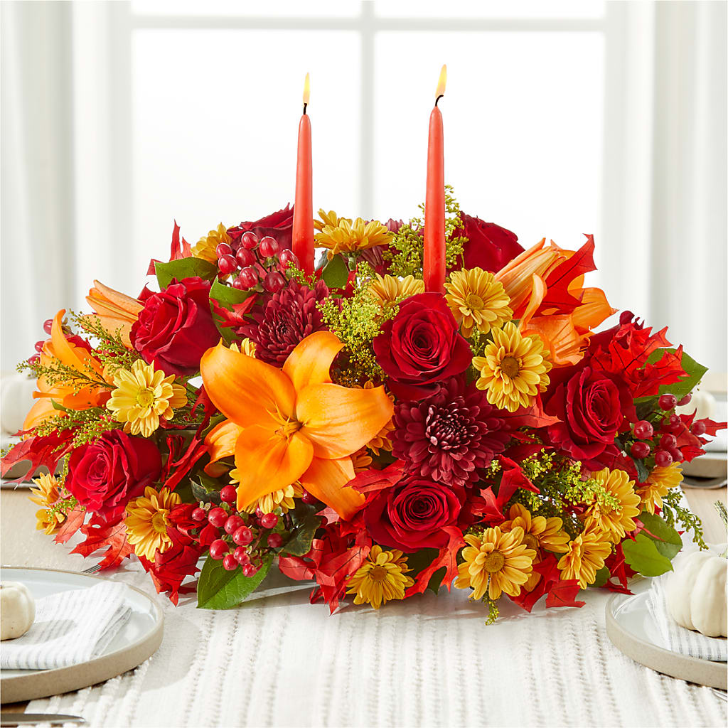 Autumn's Embrace Centerpiece –  Overnightflowerdelivery.com, Tontitown AR